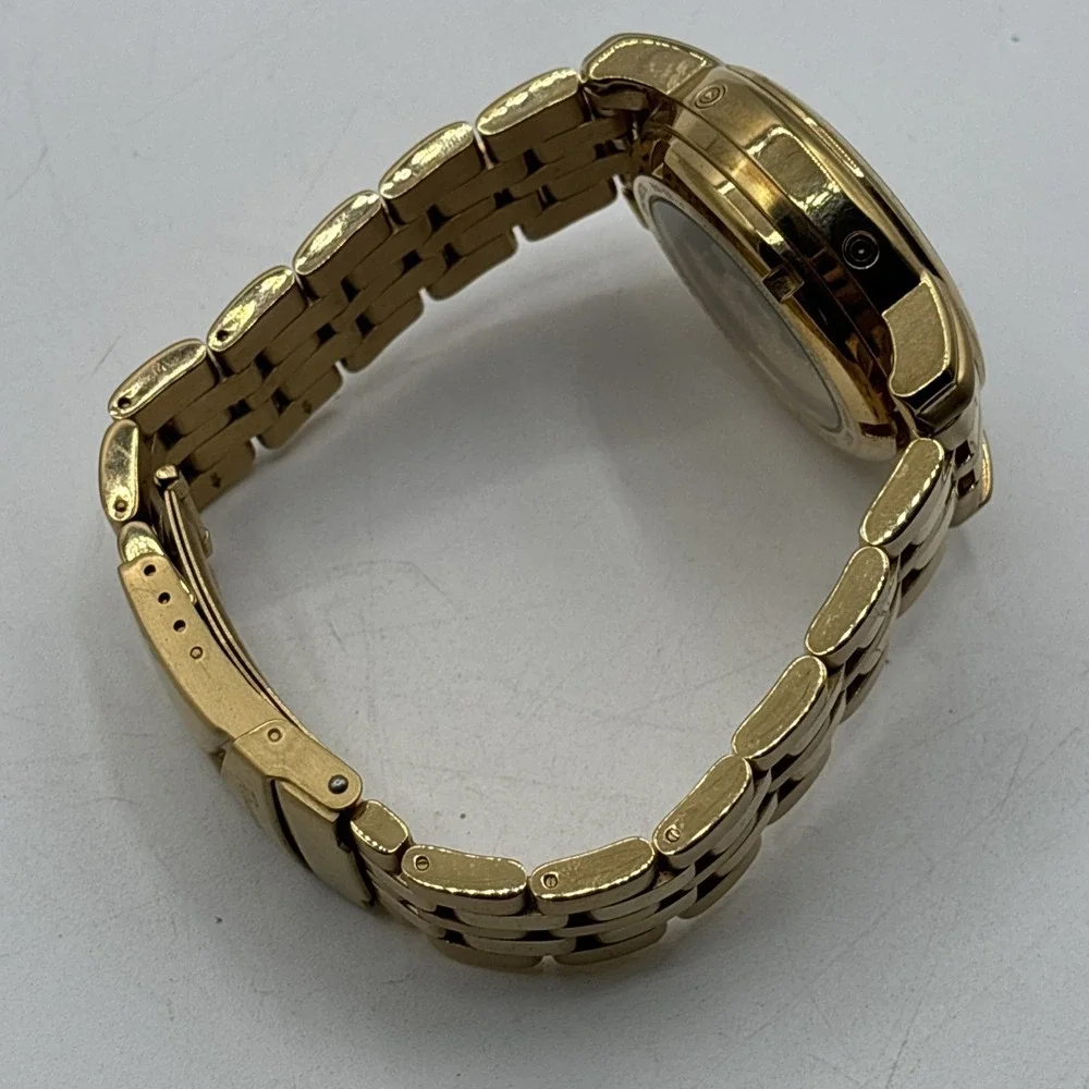 Rousseau R183-809 Gold Stainless Steel Automatic Dress Watch Blue Dial 3 ATM